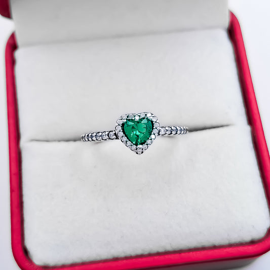 Anillo Corazon Verde