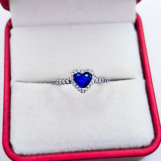 Anillo Corazon Azul