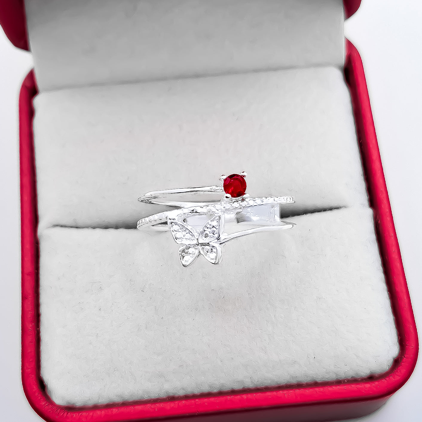 Anillo Mariposa Rojo