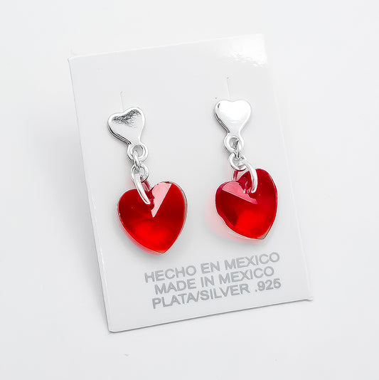 Arete Corazon Rojo