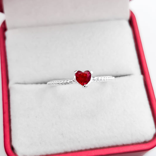 Anillo Corazon Rojo