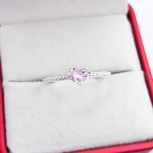 Anillo Corazon Rosa