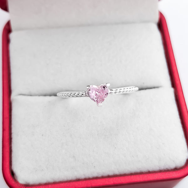 Anillo Corazon Rosa