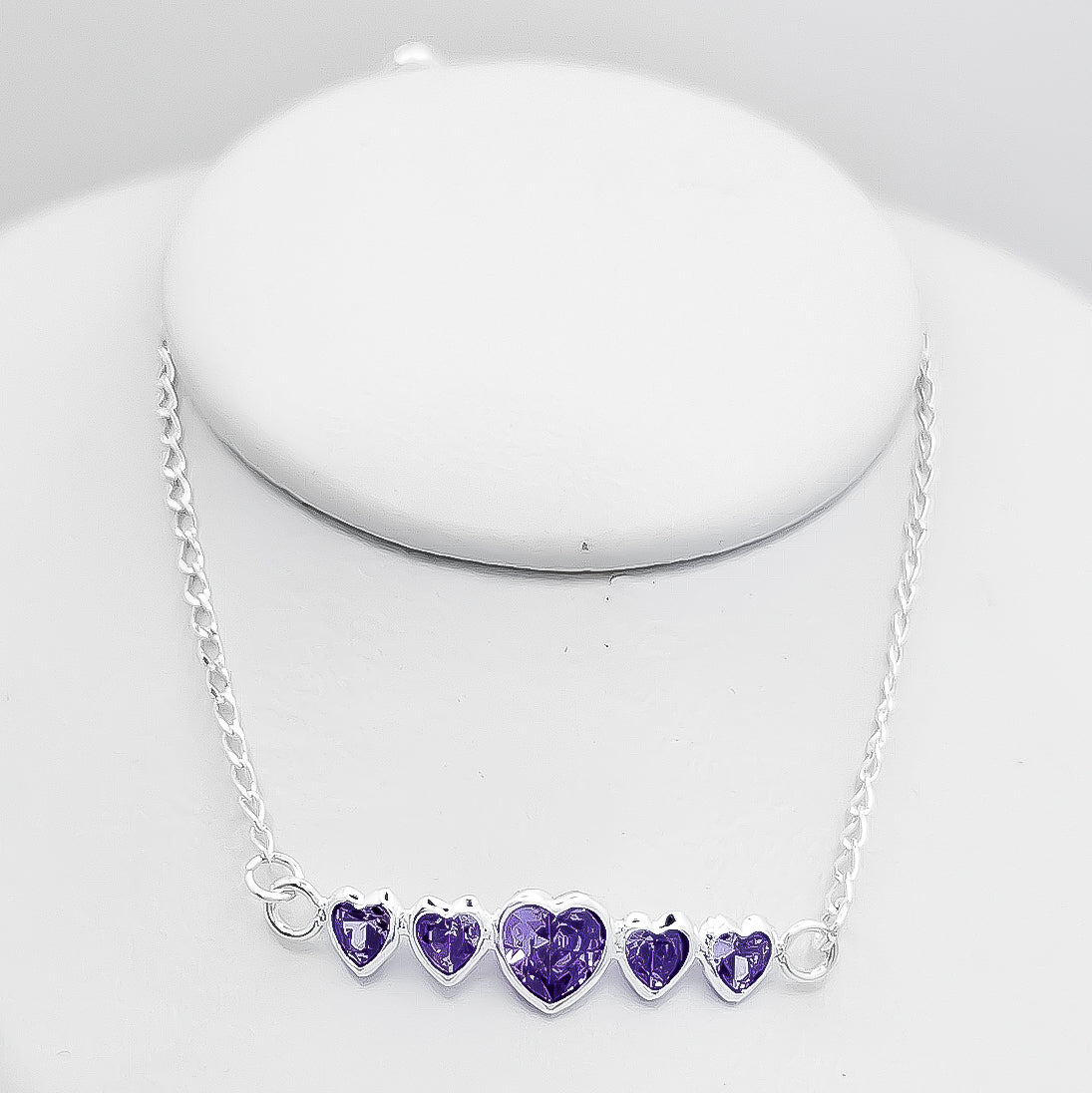Pulsera Corazones Morado