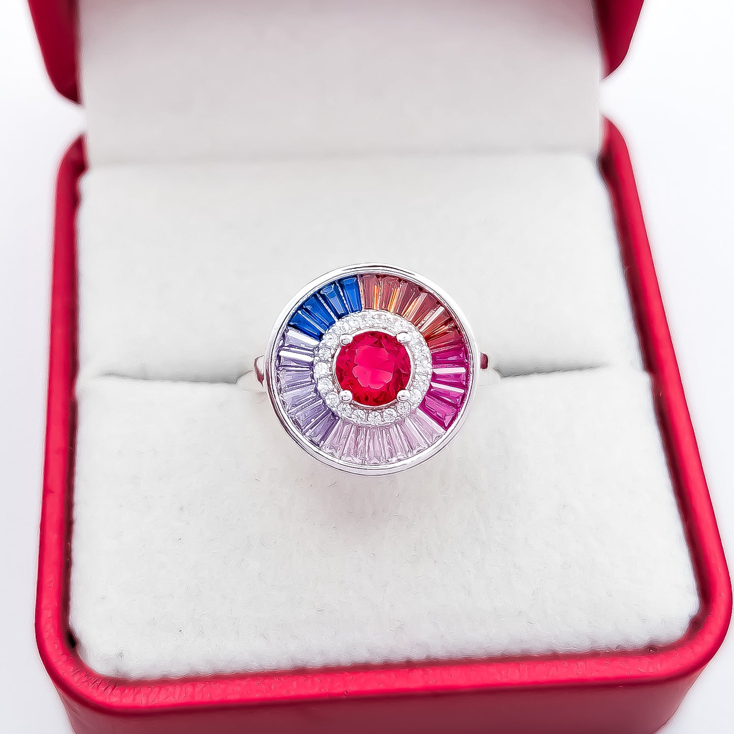 Anillo Zirconia Rojo