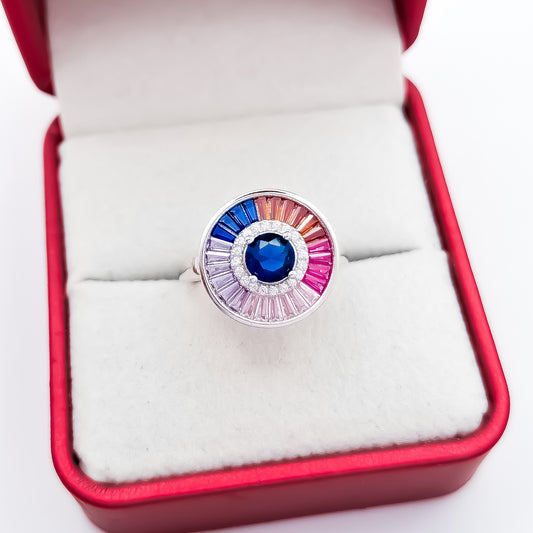 Anillo Zirconia Azul