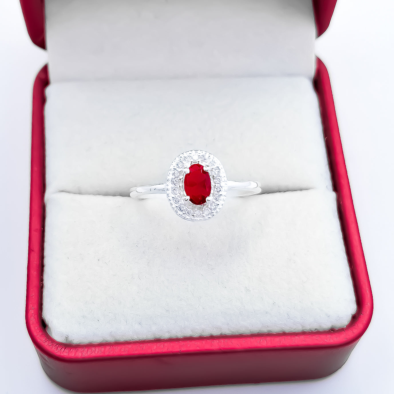 Anillo Zirconia Rojo