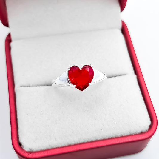 Anillo Corazon Rojo
