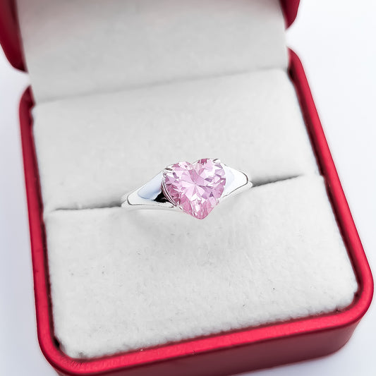 Anillo Corazon Rosa