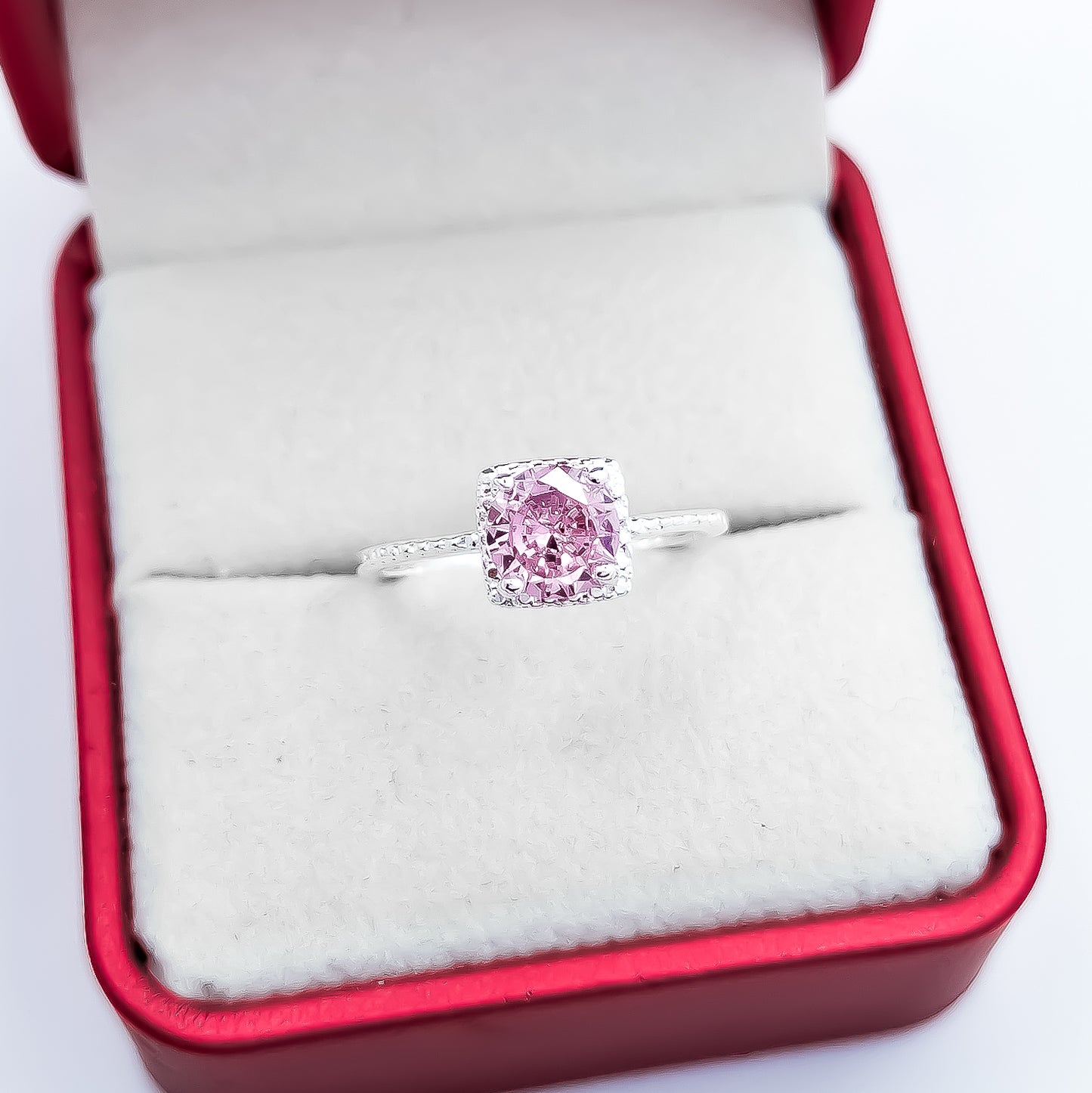 Anillo Cuadro Rosa