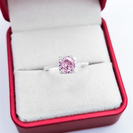 Anillo Cuadro Rosa
