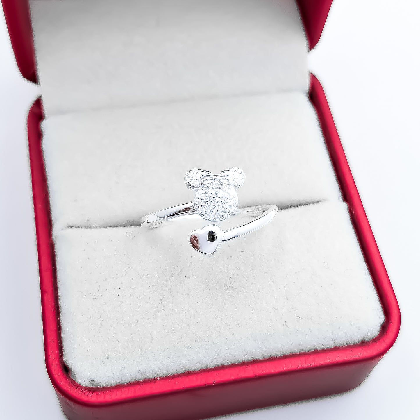 Anillo Minnie Zirconia Corazon