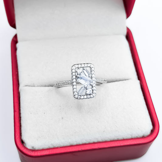 Anillo Zirconia Rectangulo