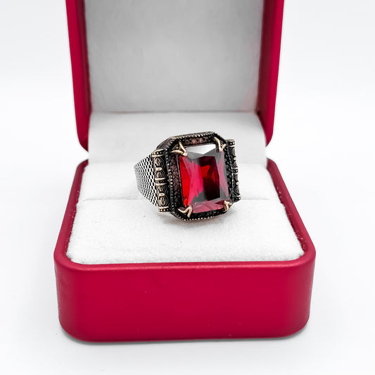 Anillo Cuadro Rojo