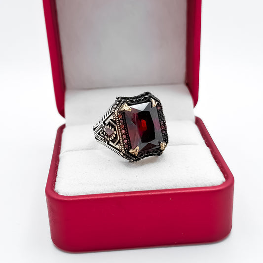 Anillo Cuadro Rojo
