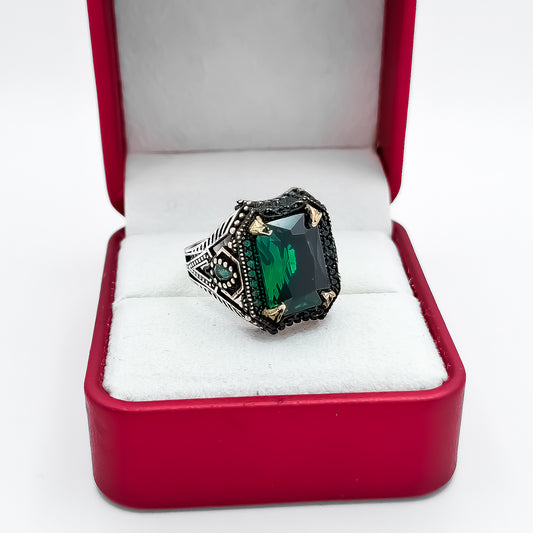 Anillo Verde Cuadro