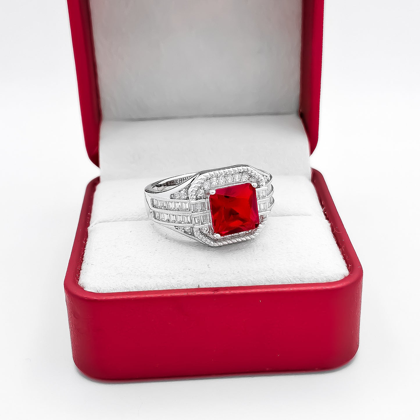 Anillo Zirconia Rojo