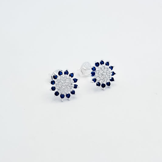 Arete Girasol Azul