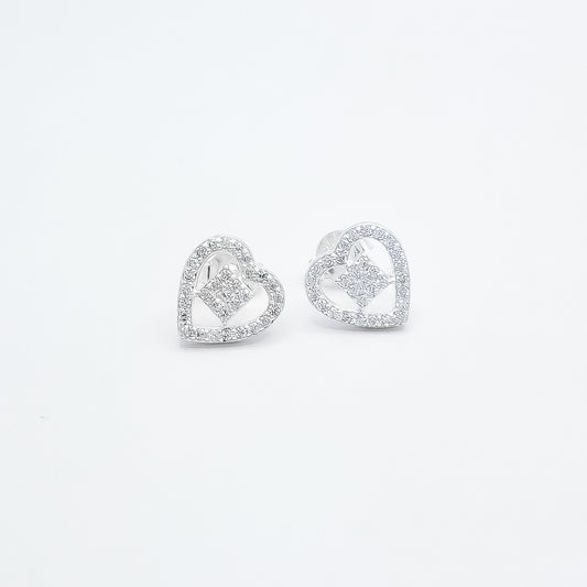 Arete Zirconias Corazon Cuadro