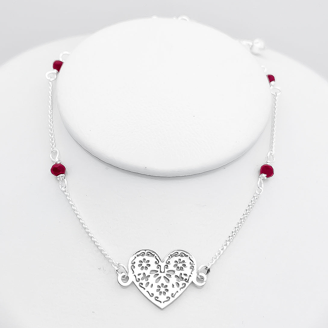 Pulsera Corazon Flores