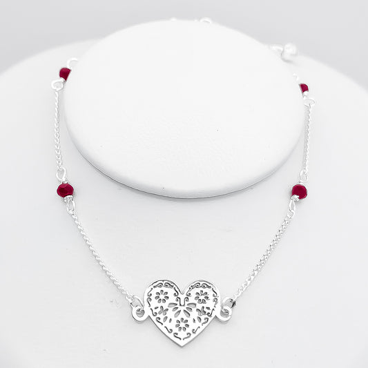 Pulsera Corazon Flores