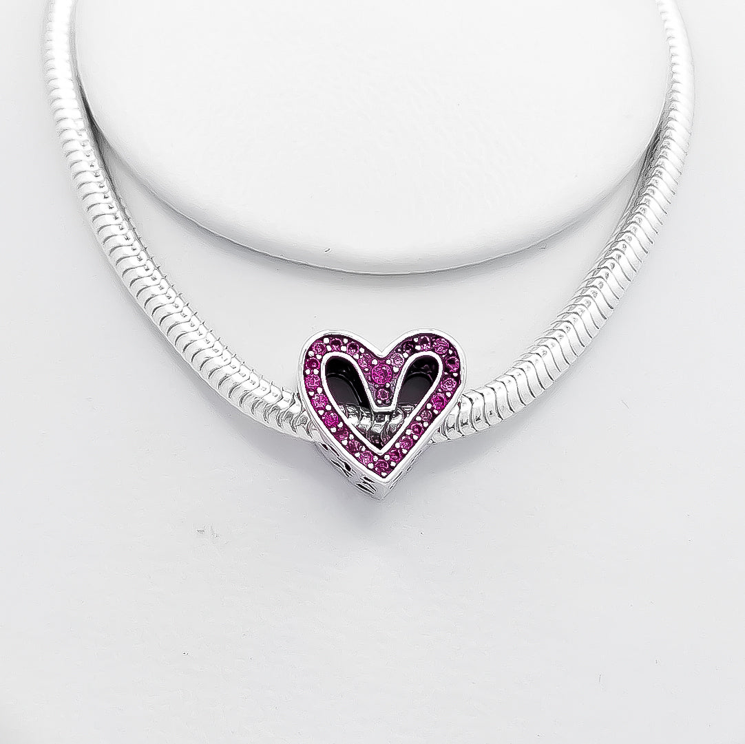 Charm Corazon Zirconia