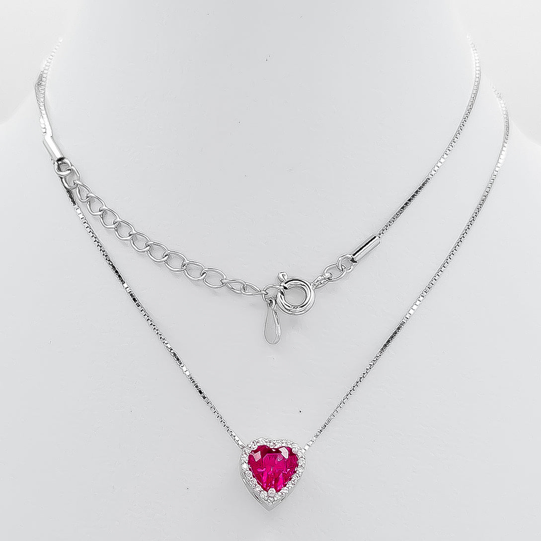 Collar Doble Rojo Corazon