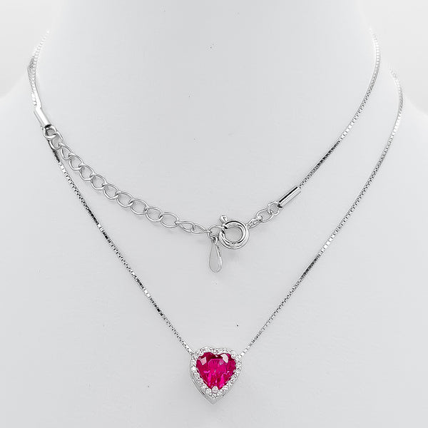 Collar Doble Rojo Corazon