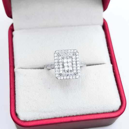 Anillo Cuadro Zirconia