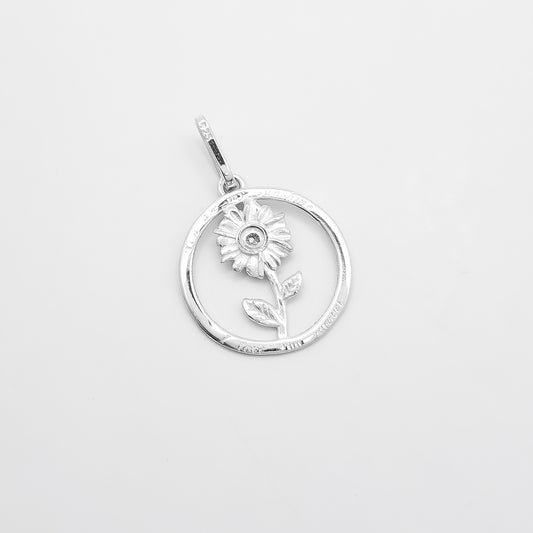 Dije Girasol Blanco Circulo