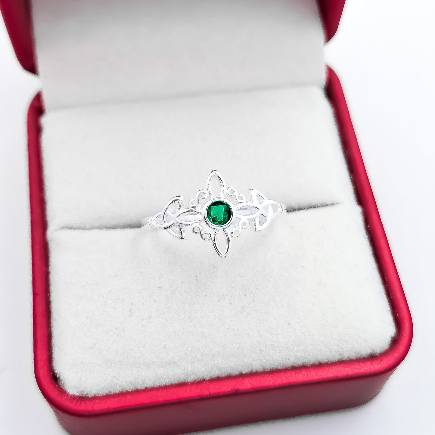 Anillo Nudo de Bruja Opalo Verde