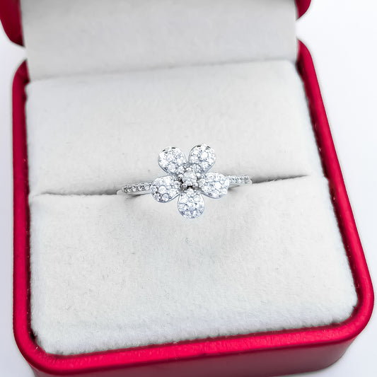Anillo Flor Zirconia