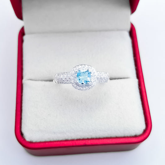 Anillo Aqua Zirconia