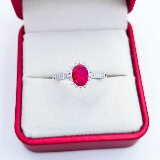 Anillo Zirconia Roja