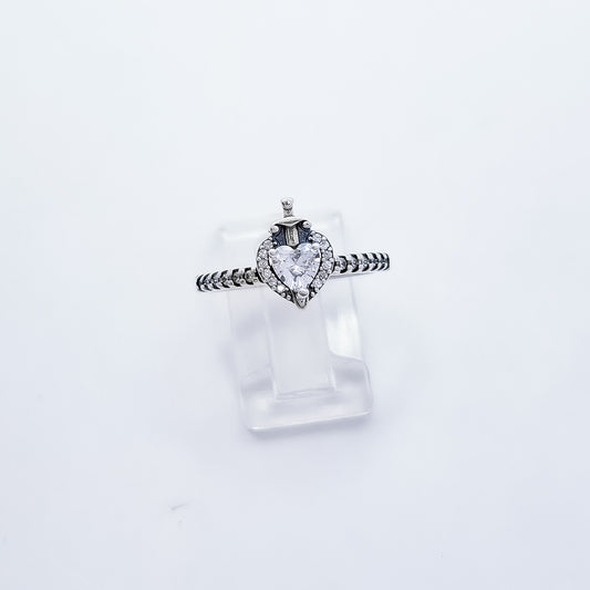 Anillo Corazon Espada Blanco