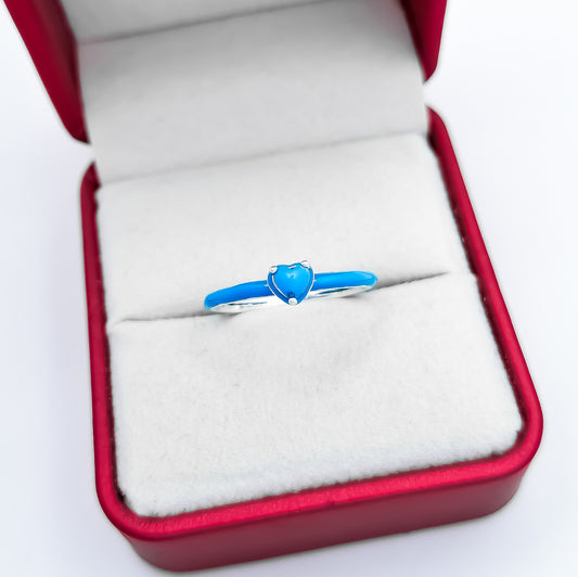 Anillo Corazon Azul