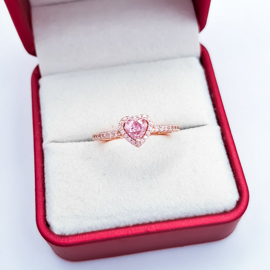 Anillo Corazon Rosa
