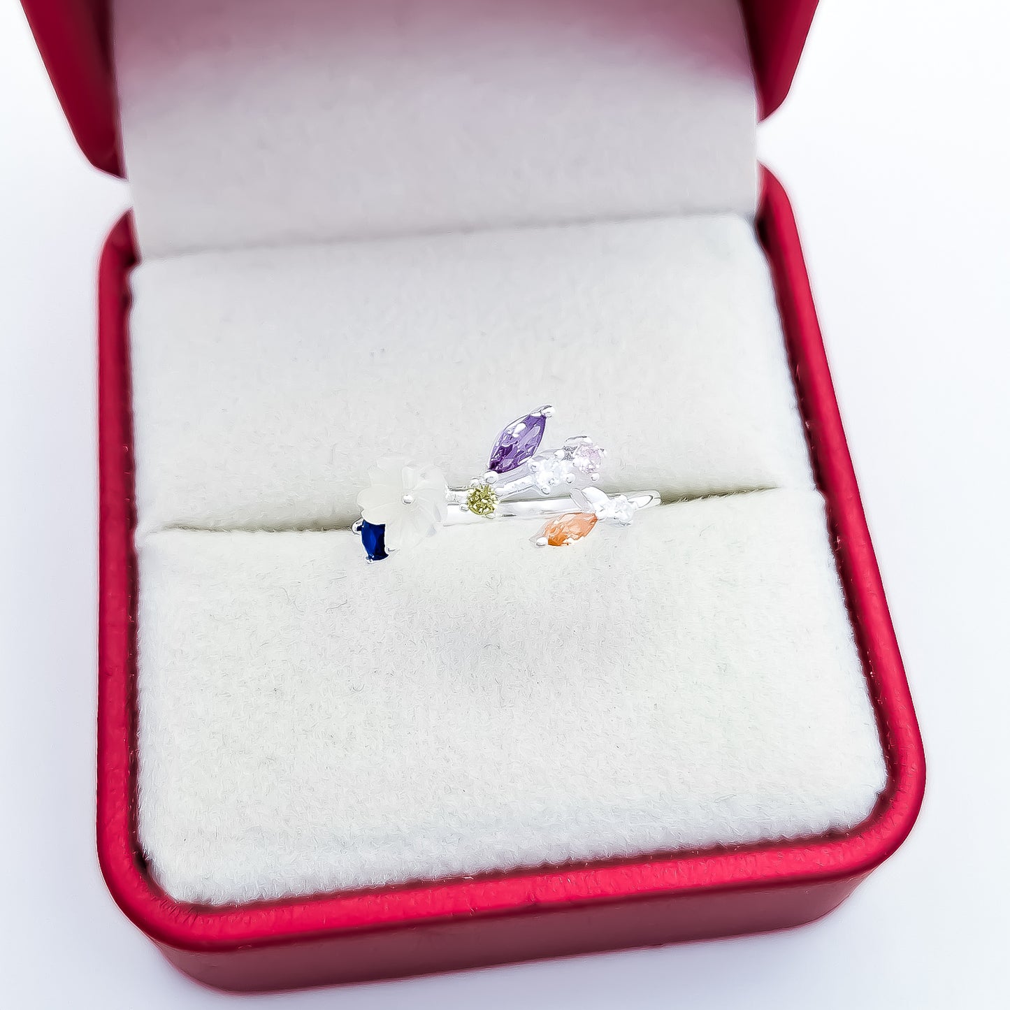 Anillo Flor Zirconia