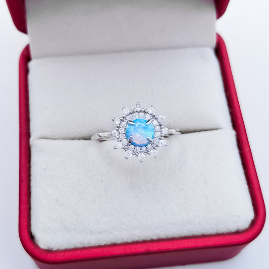 Anillo Opalo Sol Zirconia