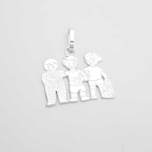 Dije 3 Niños Blanco