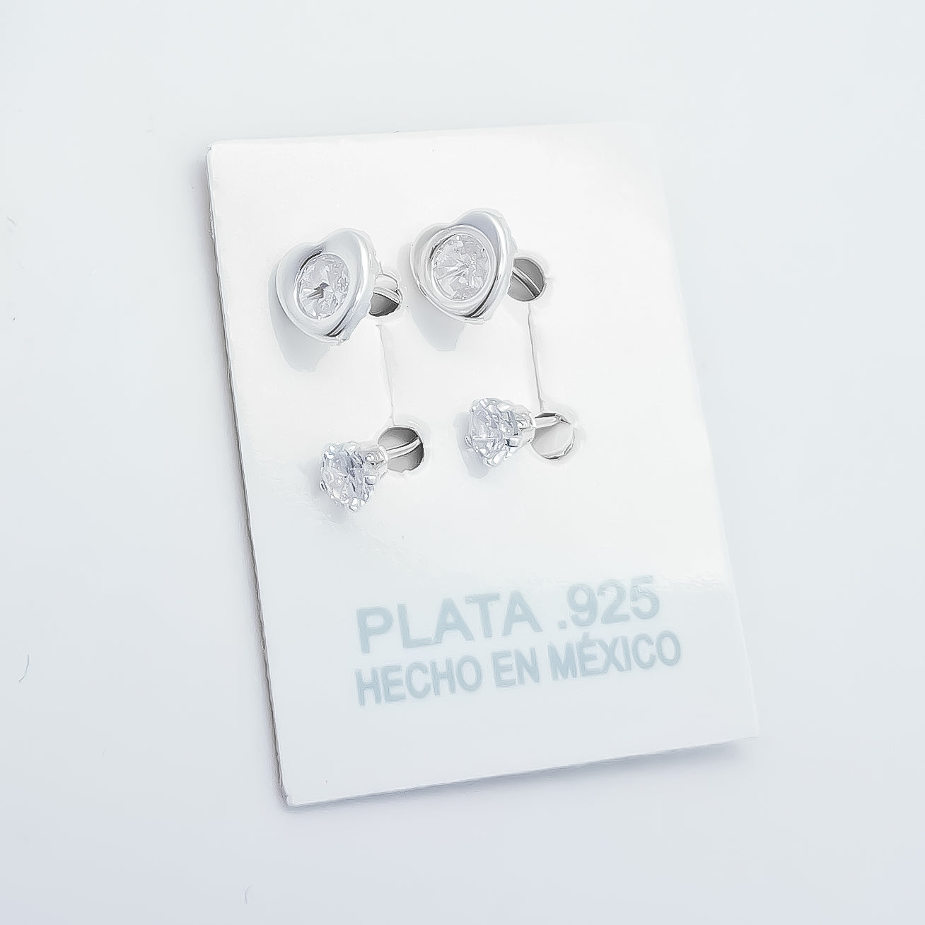 Arete Curvo Corazon Blanco