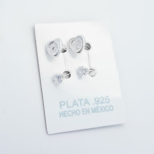 Arete Curvo Corazon Blanco