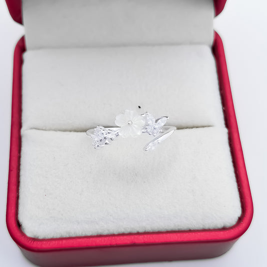 Anillo Flor Zirconia