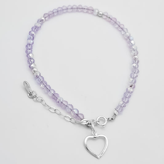 Pulsera Morada Corazon