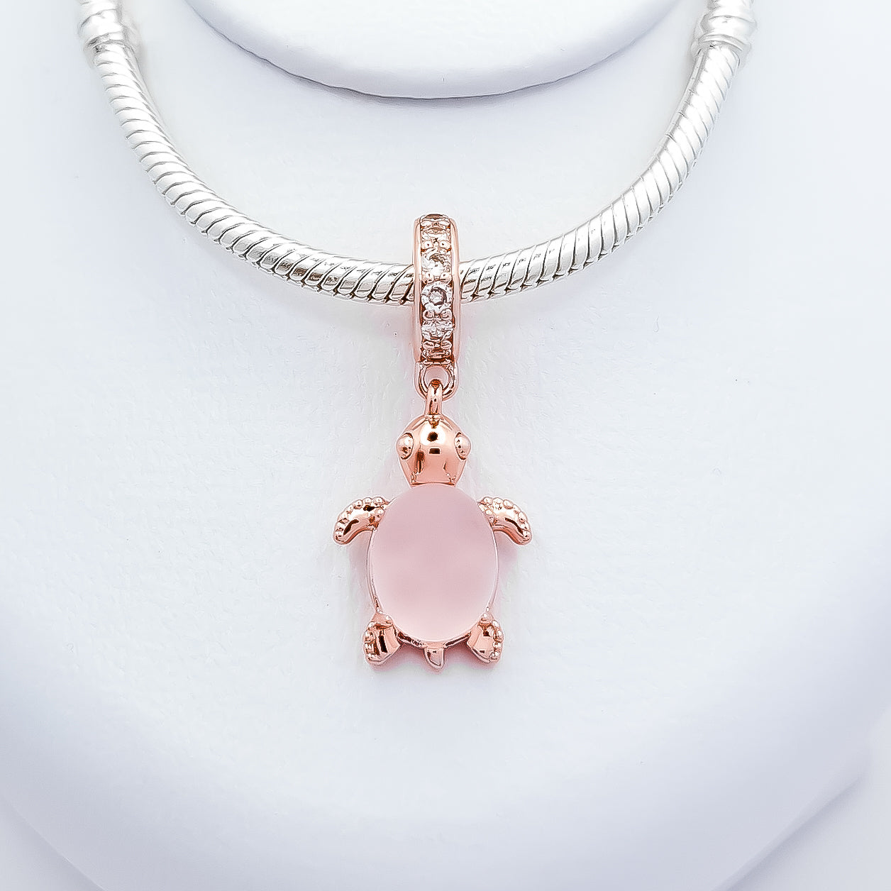 Charm Tortuga Plata Rosa
