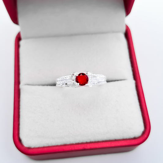 Anillo Cuadro Rojo