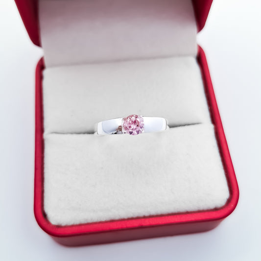 Anillo Solitario Rosa