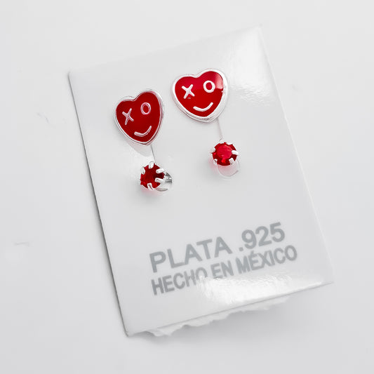 Arete Telefono Corazon Rojo