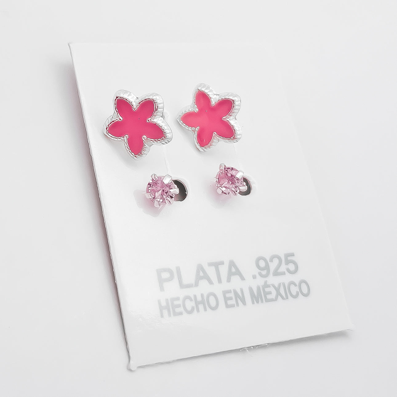 Arete Telefono Flor Rosa