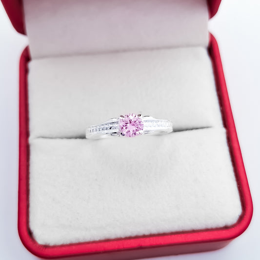 Anillo Solitario Rosa